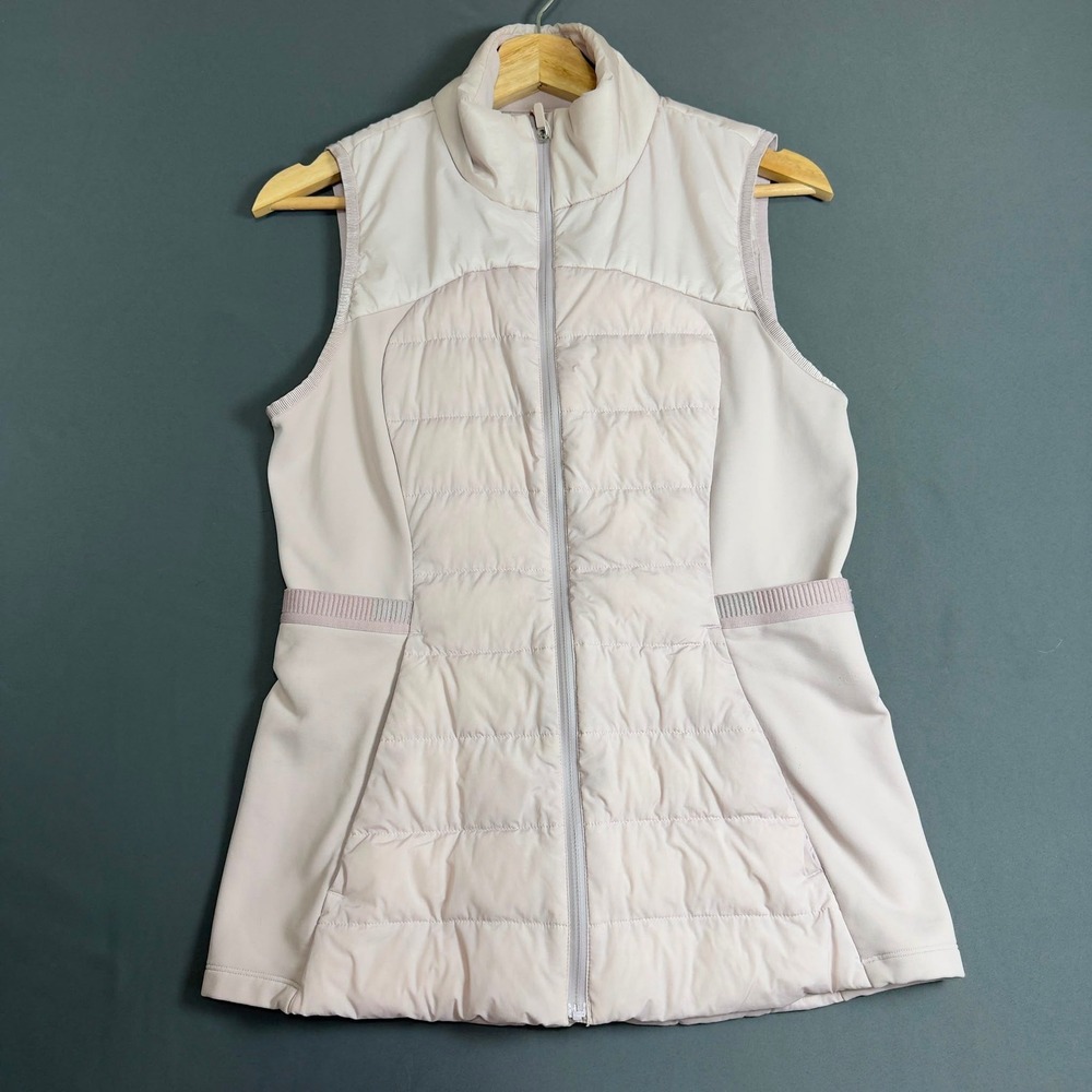 Lululemon Women's Down for a Run Vest Light Pink Goose Down Primaloft Size 8
